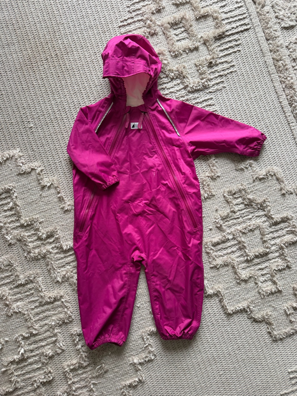 Kids Waterproof Hooded Rain Snowsuit - Bright Magenta